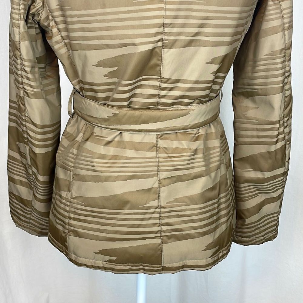 Sport Missoni Tan Wood Grain Printed Belted Lightweight Puffer Jacket sz 42 / US - Picture 10 of 12
